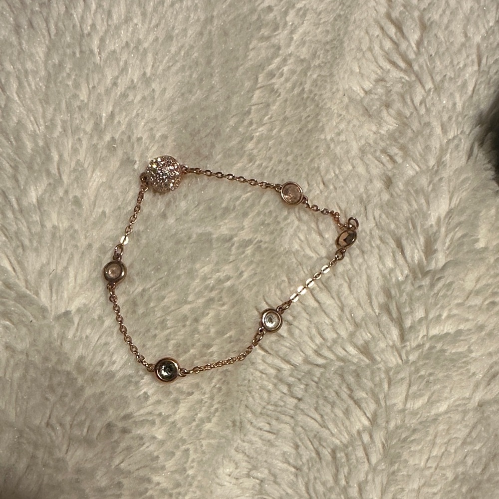 Swarovski Rose Gold Crystal Station Bracelet